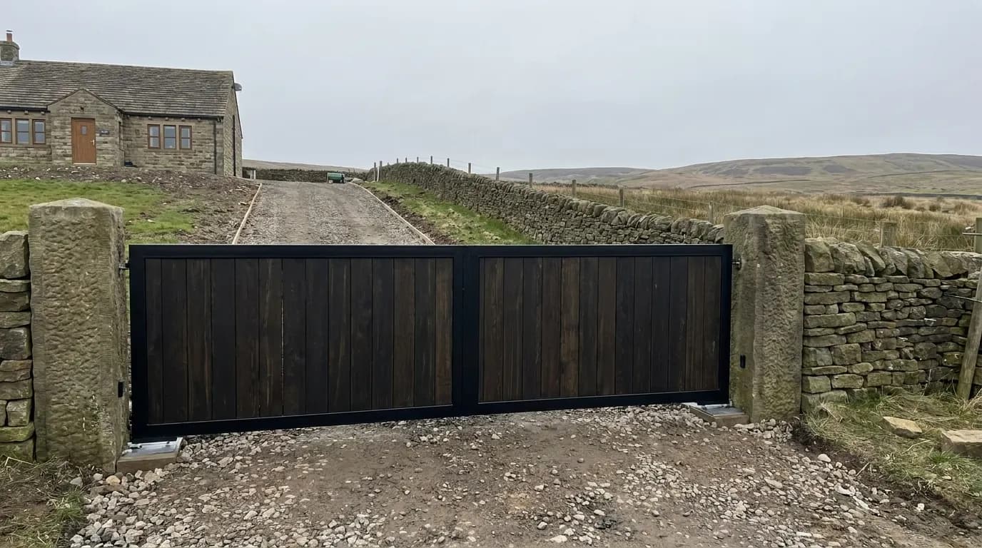 Automated driveway gates of the kind installed and serviced across Greater Manchester